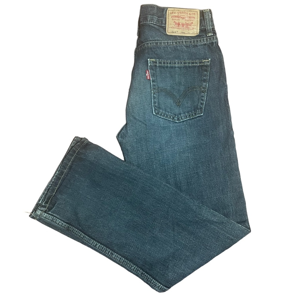 Women Levi’s 514 blue denim slim straight jeans size 14Reg 27X27